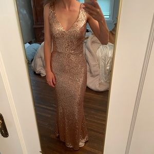 Revelry Dakota Sequin Dress—rose gold.  size 2